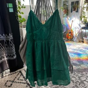 Green floral dress